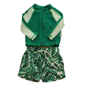 Swim Zip Infant Palm Leaf 2-piece Swimsuit/Rashguard 0-3 Months